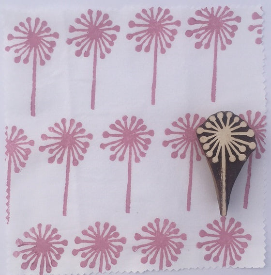 Indian Wooden Printing Block - Bold Single Seedhead