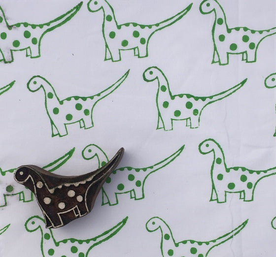 Indian Wooden Printing Block - Spotty Dino