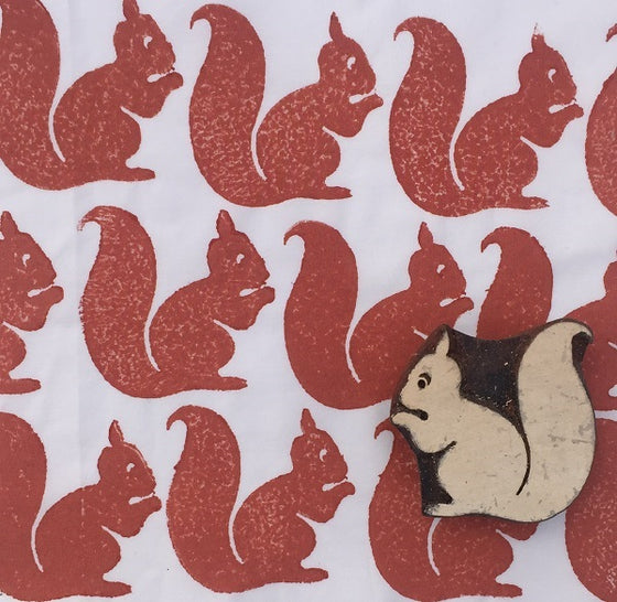 Indian Wooden Printing Block - Squirrel