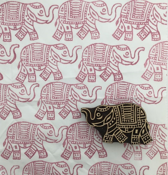 Indian Wooden Printing Block - Trunk Up Elephant