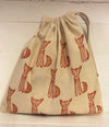 Indian Block Printing Kit - Sitting Fox Drawstring Bag