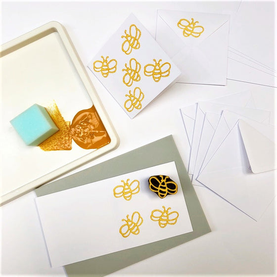 Indian Block Printing Kit - Bee Notecards