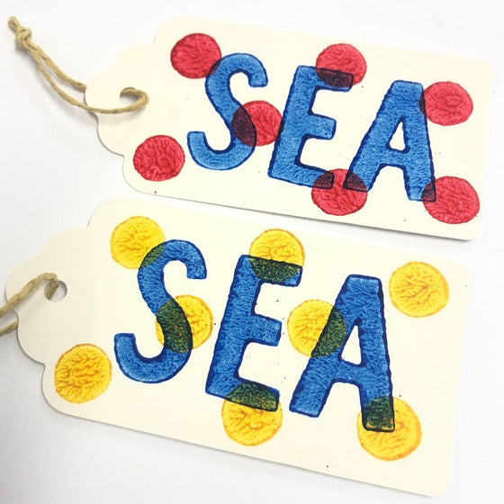 Sand, Sea, Sun Text Printing Blocks