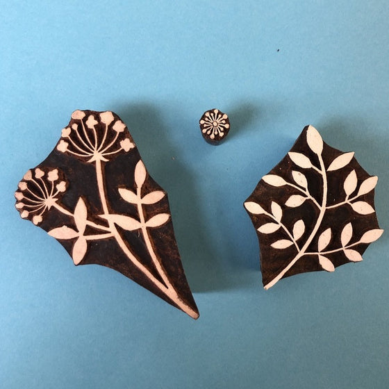 Indian Wooden Block Set - Botanical Floral