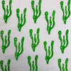 Hand block printed fabric printed in green fabric paint using a Seaweed Indian wooden printing block