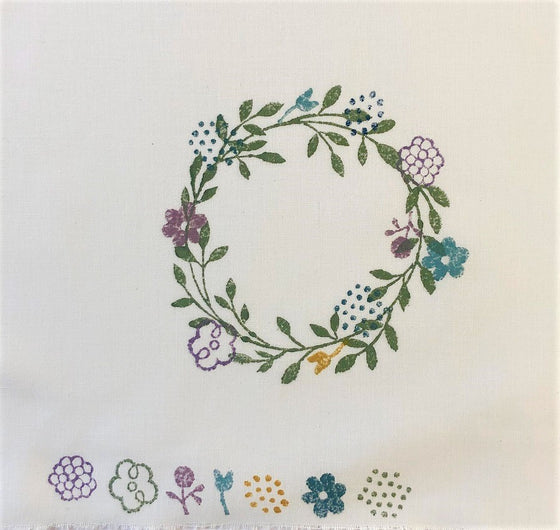 Indian Wooden Block Set - Floral Wreath