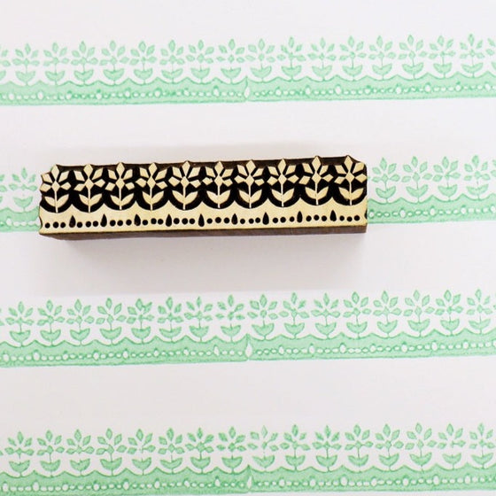 Indian Wooden Printing Block - Indian Floral Border