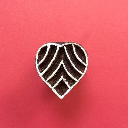 Mini Indian Wooden Printing Block - Heart