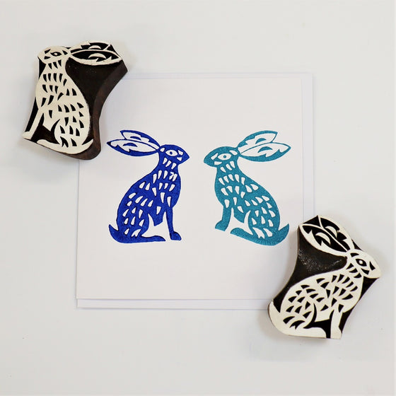 Indian Wooden Printing Block- Sitting Hare