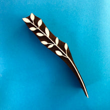  Indian Wooden Printing Block - Long Leaf Stem