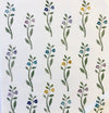 Indian Wooden Printing Block - Botanical Flowers and Leaves Stem