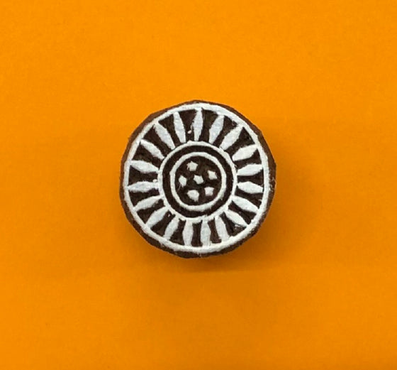 Indian Wooden Printing Block - Mini Circle Design 1
