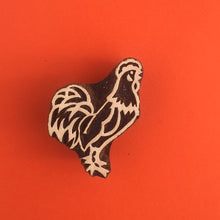  Indian Wooden Printing Block - Cockerel