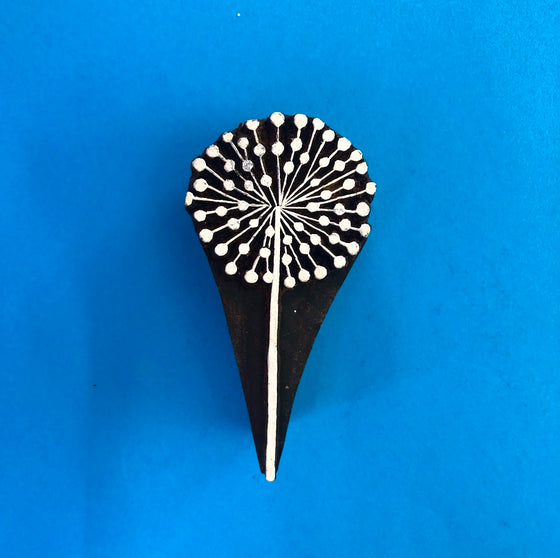Indian Wooden Printing Block - Dandelion