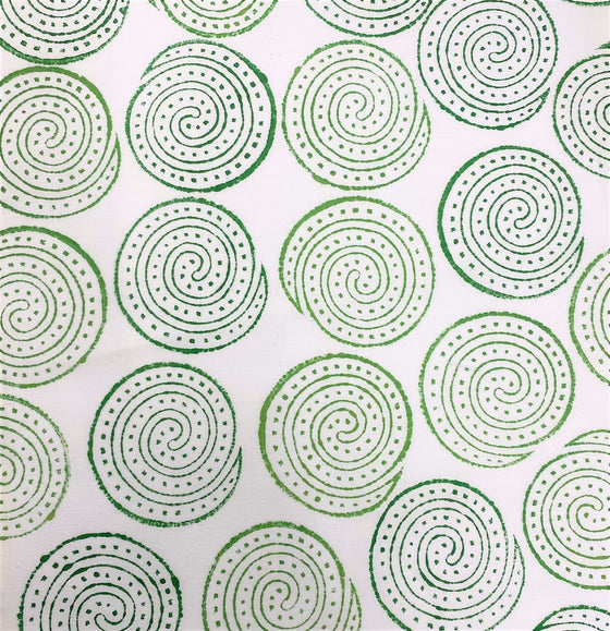 Block printed fabric using fabric paint and a Indian wooden printing block