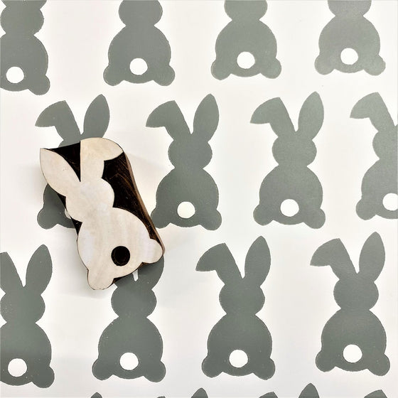 Indian Wooden Printing Block - Easter Bunny