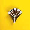 Indian Wooden Printing Block - Flower Seedhead