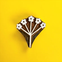  Indian Wooden Printing Block - Flower Seedhead