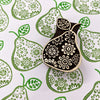 A hand carved Indian wooden printing block in a Flowery Pear design