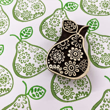  A hand carved Indian wooden printing block in a Flowery Pear design