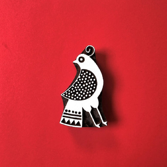 Indian Wooden Printing Block - Folk Peacock