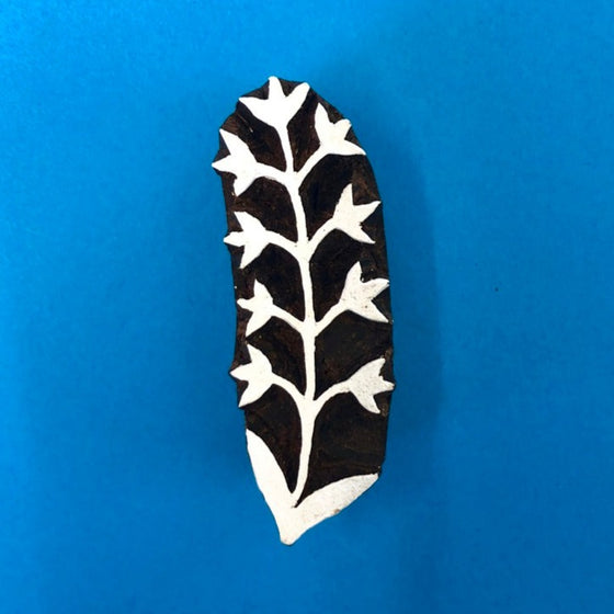 Indian Wooden Printing Block - Foxglove Flower Stem