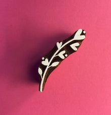  Indian Wooden Printing Block - Heart Twig
