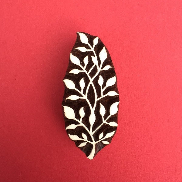 Indian Wooden Printing Block Indian Leaf Vine Twist The Indian