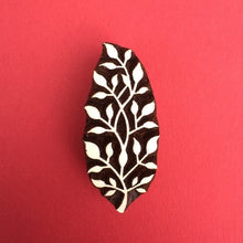  Indian Wooden Printing Block - Indian Leaf Vine Twist