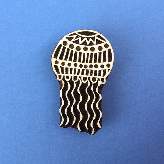 Indian Wooden Printing Block - Jellyfish