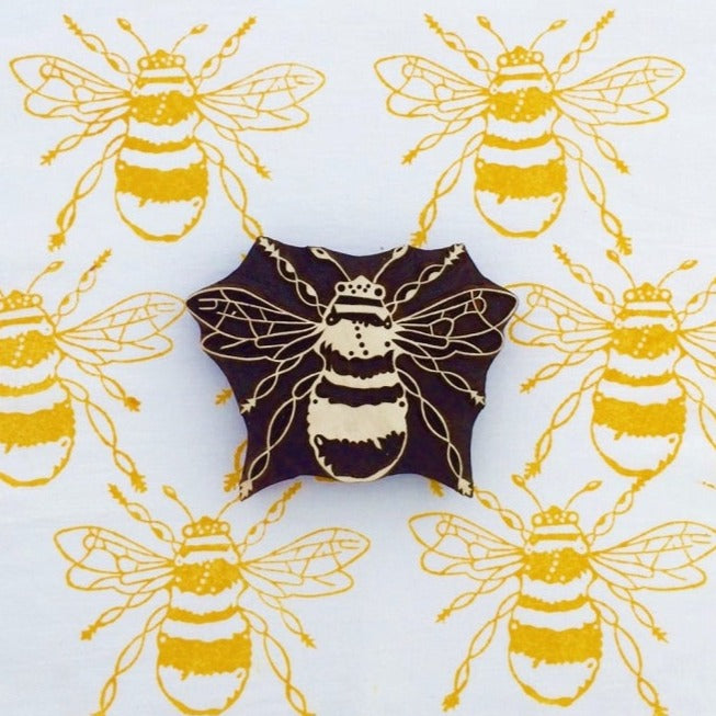 Indian Wooden Printing Block - Bee (5 sizes) – The Indian Block Print Co.