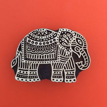  Indian Wooden Printing Block - Large Detailed Elephant