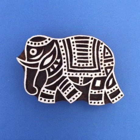 Indian Wooden Printing Block - Large Walking Elephant