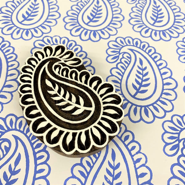 Indian Wooden Printing Block - Large Indian Paisley – The Indian
