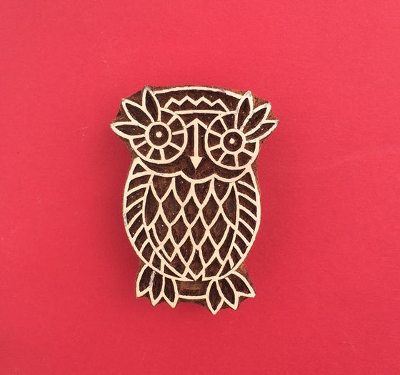 Indian Wooden Printing Block - Large Owl