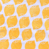 Block printed fabric in a Lemon design, printed onto fabric using a textile paint