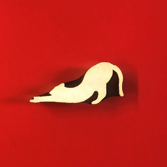 Indian Wooden Printing Block - Stretching Cat