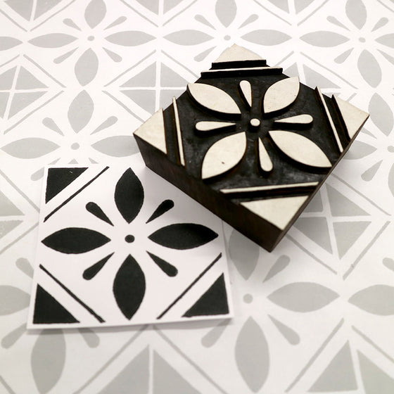 Indian Wooden Printing Block - Mexican Tile