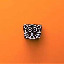  Indian Wooden Printing Block - Mini Cat Face