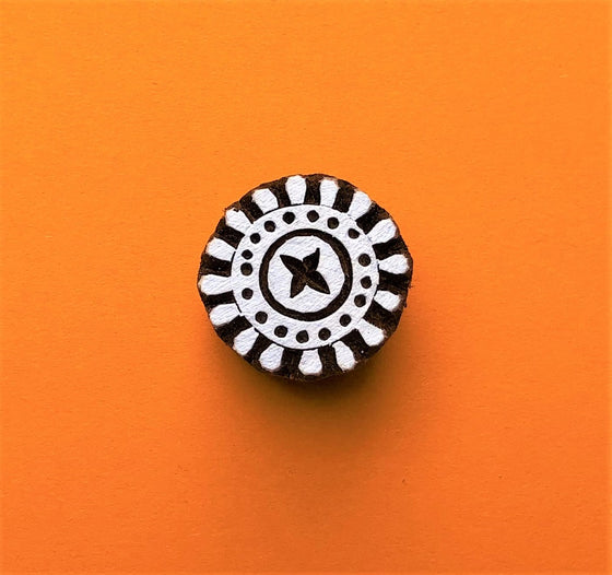 Indian Wooden Printing Block - Mini Circle Design 4