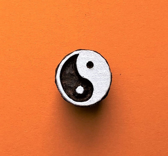 Indian Wooden Printing Block - Mini Yin & Yang