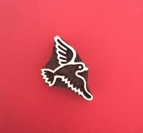 Indian Wooden Printing Block - Flying Bird Outline