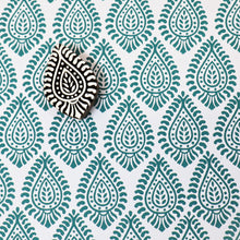  Indian wooden printing block, for hand printed paper and fabric in a Paisley design