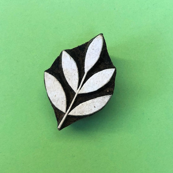 Indian Wooden Printing Block - Pinnate Leaf