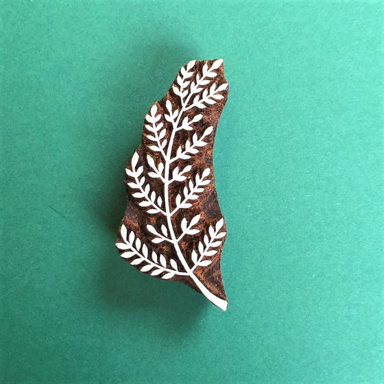 Indian Wooden Printing Block - Pretty Fern Leaf