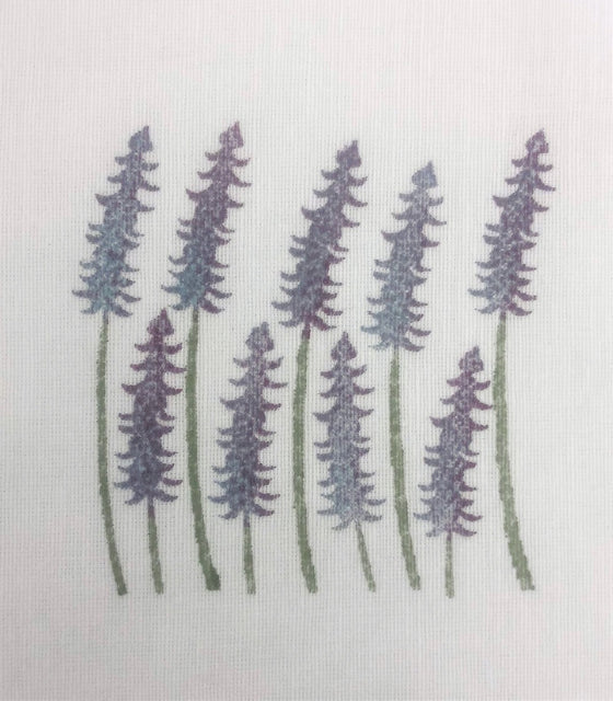 Indian Wooden Printing Block - Single Lavender Stem