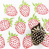 A hand carved Indian wooden printing block in a Strawberry design