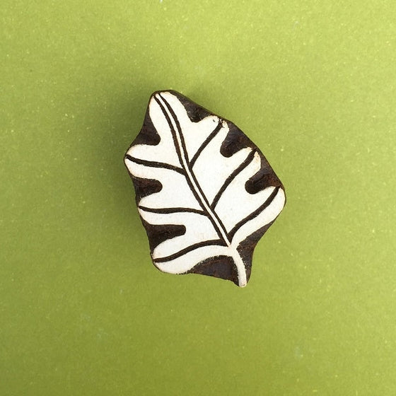 Indian Wooden Printing Block - Small Oak Leaf
