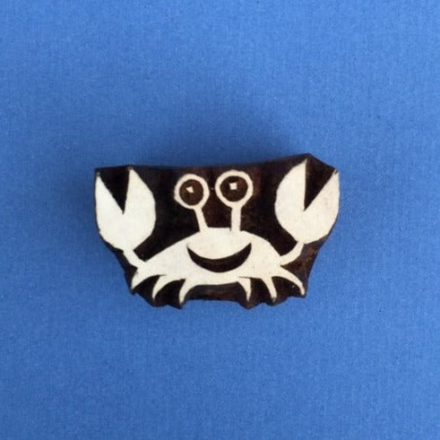 Indian wooden printing block- Small Funky Crab