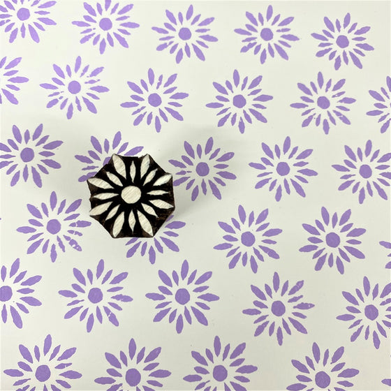 Indian Wooden Printing Block - Small Daisy Flower